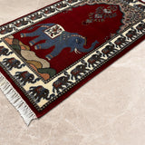 Gajraaj Darbar – Hand Knotted Wool Rug in Maroon/Ivory