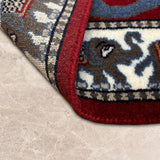 Gajraaj Darbar – Hand Knotted Wool Rug in Maroon/Ivory