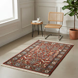 Gulistan Riwaaz – Hand Knotted Wool Rug in Rust/Ivory