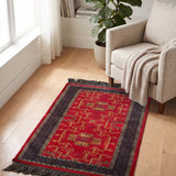 Sahand – Hand Knotted Wool Rug in Red/Brown