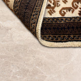 Khurshid – Hand Knotted Wool Rug in Cream/Brown