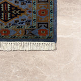 Daryaband – Hand Knotted Wool Rug in Greyish Blue/Black