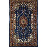Azargul – Hand Knotted Wool Rug in Royal Blue/Red