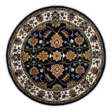 Gulzarah – Hand Tufted Wool Rug in Navy Blue/Cream