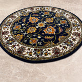 Gulzarah – Hand Tufted Wool Rug in Navy Blue/Cream