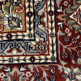 Shahmehr – Hand Knotted Wool Rug in Navy Blue/Maroon