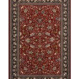 Shirvandar – Hand Knotted Wool Rug in Maroon/Navy Blue