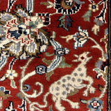 Shirvandar – Hand Knotted Wool Rug in Maroon/Navy Blue