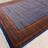 Lithchi – Hand Knotted Wool Rug in Turquoise Blue/Brown