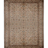 Parizad – Hand Knotted Silk Rug in Ivory/Mushroom Brown