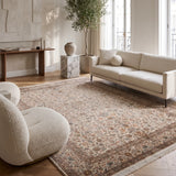 Parizad – Hand Knotted Silk Rug in Ivory/Mushroom Brown