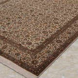 Parizad – Hand Knotted Silk Rug in Ivory/Mushroom Brown