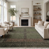 Sabzmehr – Hand Knotted Wool Rug in Olive Green/Black