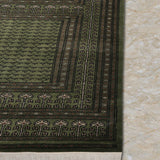 Sabzmehr – Hand Knotted Wool Rug in Olive Green/Black