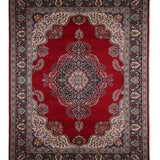 Afsarabad – Hand Knotted Wool Rug in Ribbon Red/Ivory