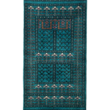 Zarrinab – Hand Knotted Wool Rug in Turquoise Blue/Black