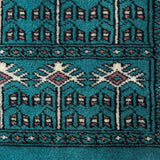 Zarrinab – Hand Knotted Wool Rug in Turquoise Blue/Black