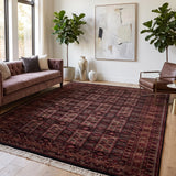 Balkhazar – Hand Knotted Wool Rug in Maroon/Navy Blue