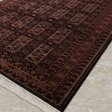Balkhazar – Hand Knotted Wool Rug in Maroon/Navy Blue