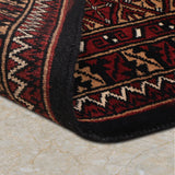 Balkhazar – Hand Knotted Wool Rug in Maroon/Navy Blue