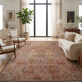 Baghestan – Hand Knotted Silk Rug in Golden Brown/Fern green