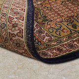 Baghestan – Hand Knotted Silk Rug in Golden Brown/Fern green