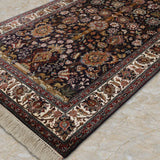 Shabgul – Hand Knotted Silk Rug in Navy Blue/Ivory