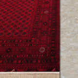 Atash – Hand Knotted Wool Rug in Deep Sangria Red/Black