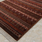 Raktambar – Hand Knotted Wool Rug in Maroon/Orange Rust