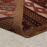 Raktambar – Hand Knotted Wool Rug in Maroon/Orange Rust