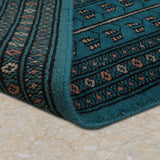 Aivaan – Hand Knotted Wool Rug in Turquoise Blue/Black