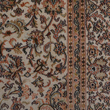Mehrnigar – Hand Knotted Silk Rug in Ivory/Orange Rust