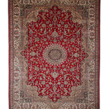 Ardeshina – Hand Knotted Silk Rug in Red/Beige