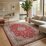 Ardeshina – Hand Knotted Silk Rug in Red/Beige