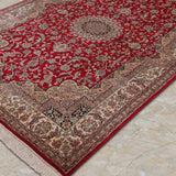 Ardeshina – Hand Knotted Silk Rug in Red/Beige