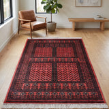 Aatish – Hand Knotted Wool Rug in Rust Orange/Black