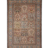 Nargisvan – Hand Knotted Silk Rug in Cream/Orange Rust