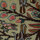 Gulistan Darbar – Hand Knotted Silk Rug in Sage Green/Peach