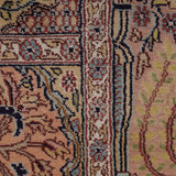 Bagh-e-Simar – Hand Knotted Silk Rug in Ivory/Navy Blue