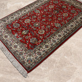 Shabahang – Hand Knotted Silk Rug in Crimson Red/Ivory