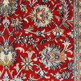 Shabahang – Hand Knotted Silk Rug in Crimson Red/Ivory