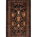 Ravand – Hand Knotted Wool Rug in Black/Russet