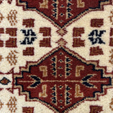 Sarmast – Hand Knotted Wool Rug in Beige/Burgundy