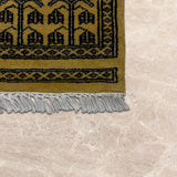 Mehraksh – Hand Knotted Wool Rug in Mustard yellow/Black