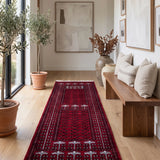 Surkhvan – Hand Knotted Wool Rug in Ruby Red/Black