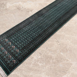 Aabreen – Hand Knotted Wool Rug in Sea Foam Green/Black