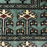 Aabreen – Hand Knotted Wool Rug in Sea Foam Green/Black