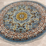 Neelzar – Hand Knotted Wool Rug in Blue/Brown