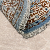 Neelzar – Hand Knotted Wool Rug in Blue/Brown