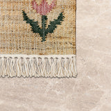 Gulpari – Hand Woven Jute Rug in Beige/Pink